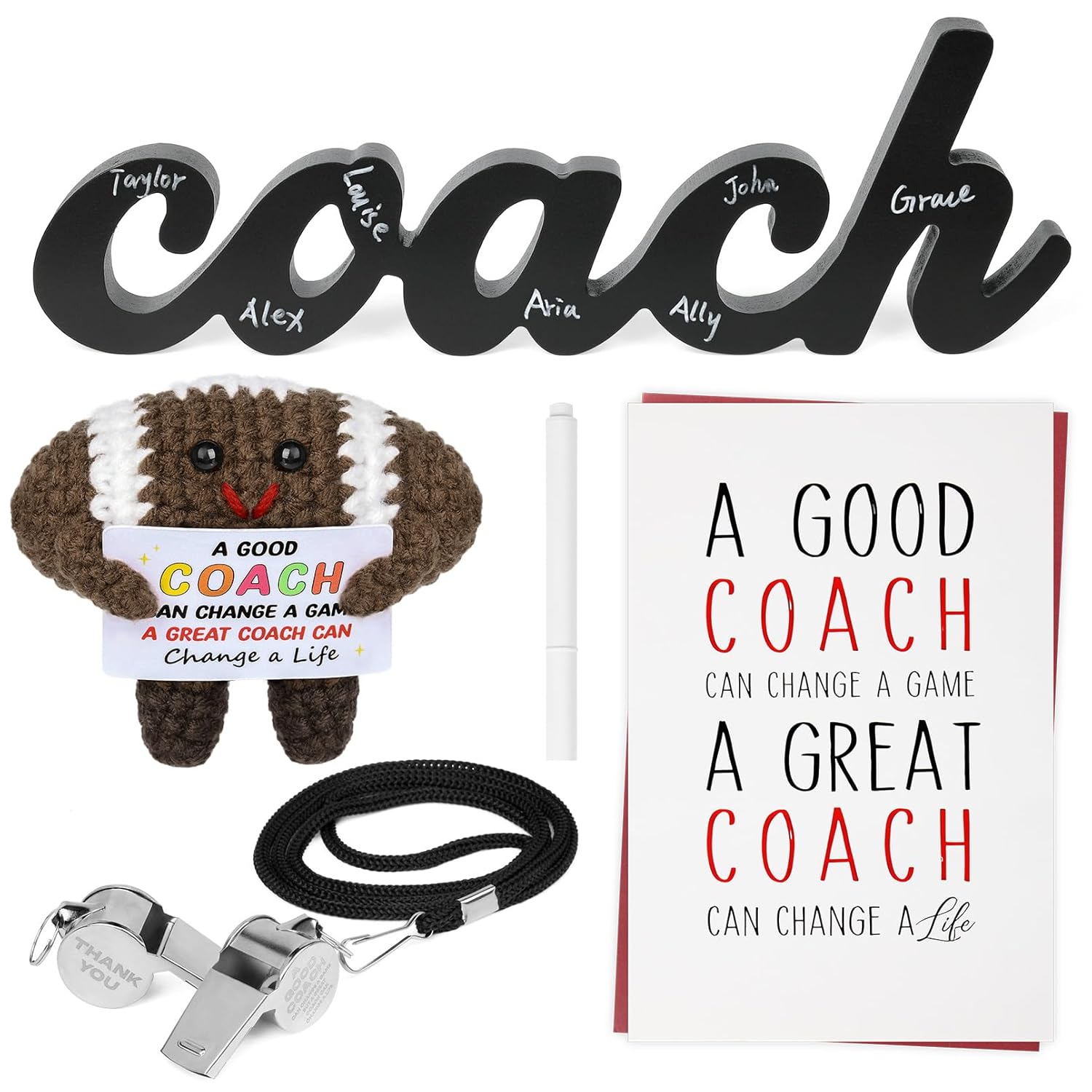 Football Coach Gifts - 5Pcs Cheer Coach Thank You Appreciation Gifts For Men Women Football Coaches Retirement Birthday Gifts