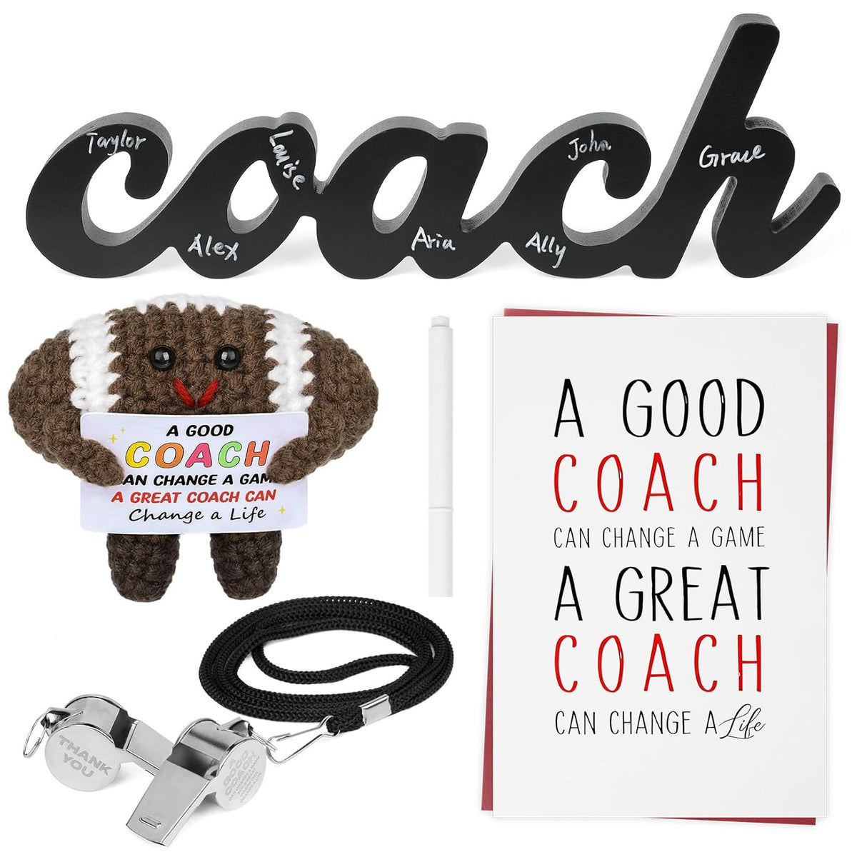 Football Coach Gifts - 5Pcs Cheer Coach Thank You Appreciation Gifts For Men Women Football Coaches Retirement Birthday Gifts