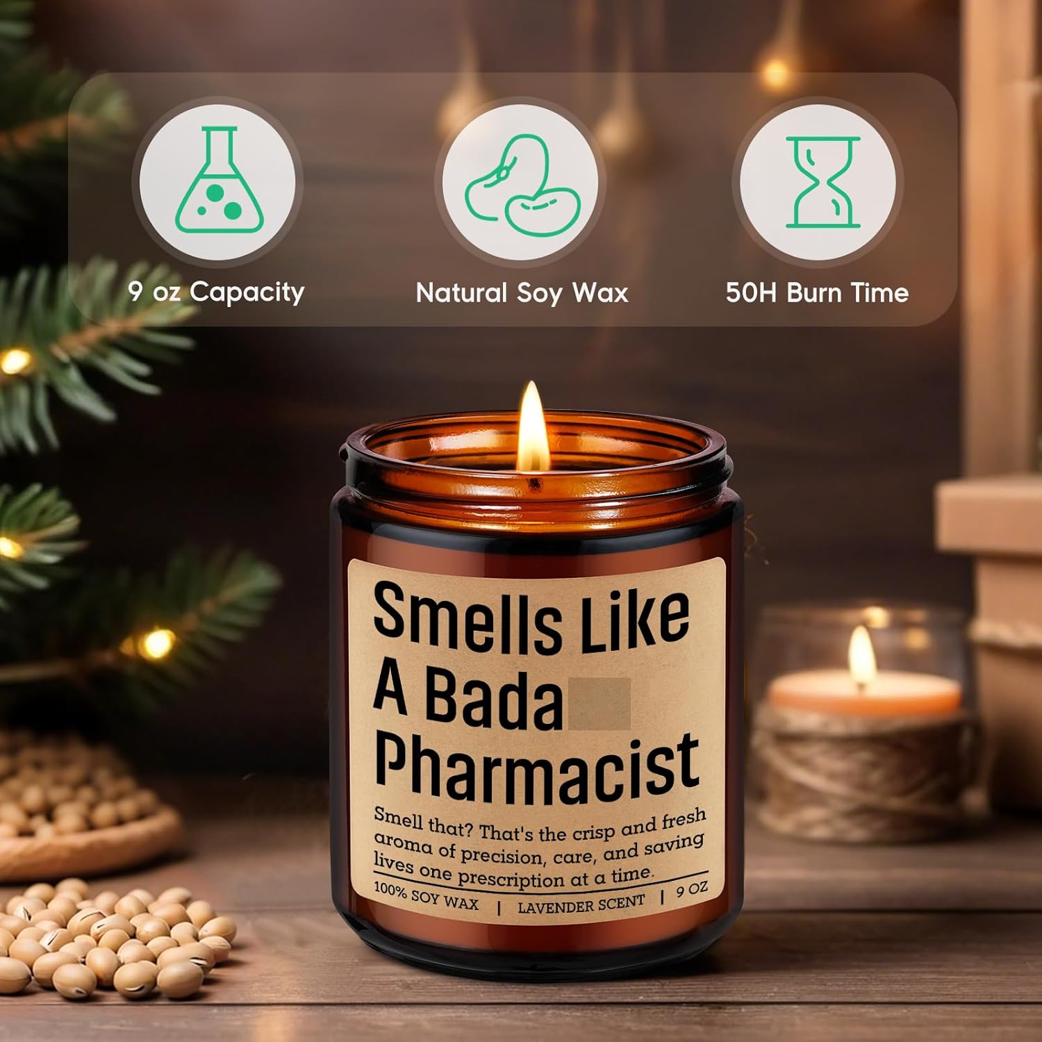 Candle, Pharmacist Gifts For Women, Men - Funny Pharmacy Week, Appreciation, Valentines Day, Birthday, Graduation Gifts For Pharmacist, Pharmacy Technician, Pharmd Grad, Rph Student, Pharm Tech