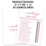 Wedding Shoe Game Cards, Minimalism Wedding Shower Game, 30 Wedding Games Cards, Pink Bridal Shower Games Engagement Party Favors Supplies - B06