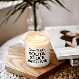 Girlfriend Gifts, Christmas Gifts For Girlfriend Boyfriend, Smells Like You'Re Stuck With Me Scented Candle, Unique Romantic Gifts For Her Him On Birthday Valentine'S Day(7 Oz, White)