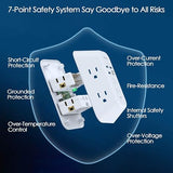 Surge Protector Outlet Extender 5 Outlets 4 USB Ports USB C 1800J Wall Charger White
