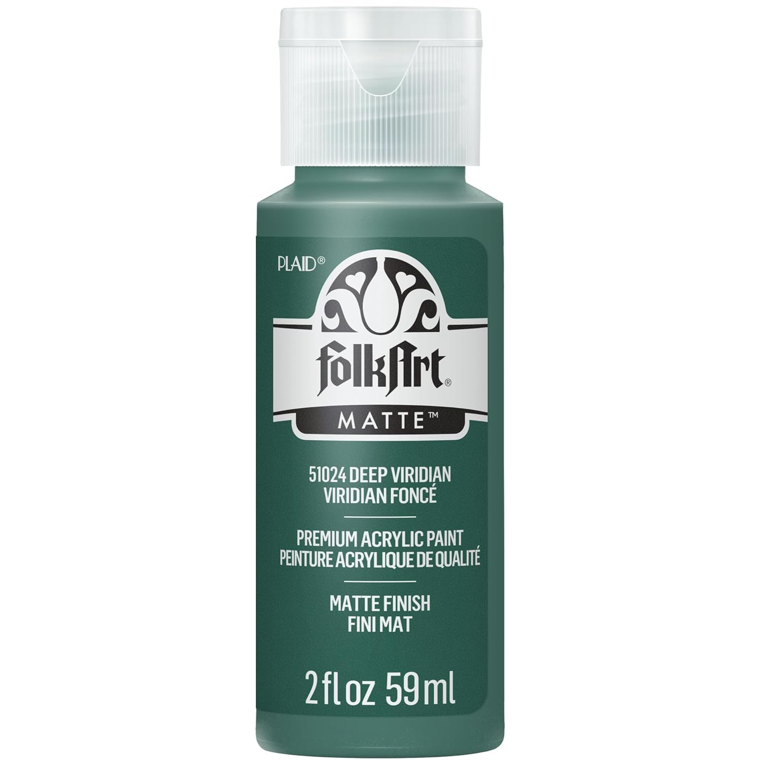 FolkArt Acrylic Craft Paint, Deep Viridian 2 fl oz Premium Matte Finish Paint, Perfect For Easy To Apply DIY Arts And Crafts, 51024