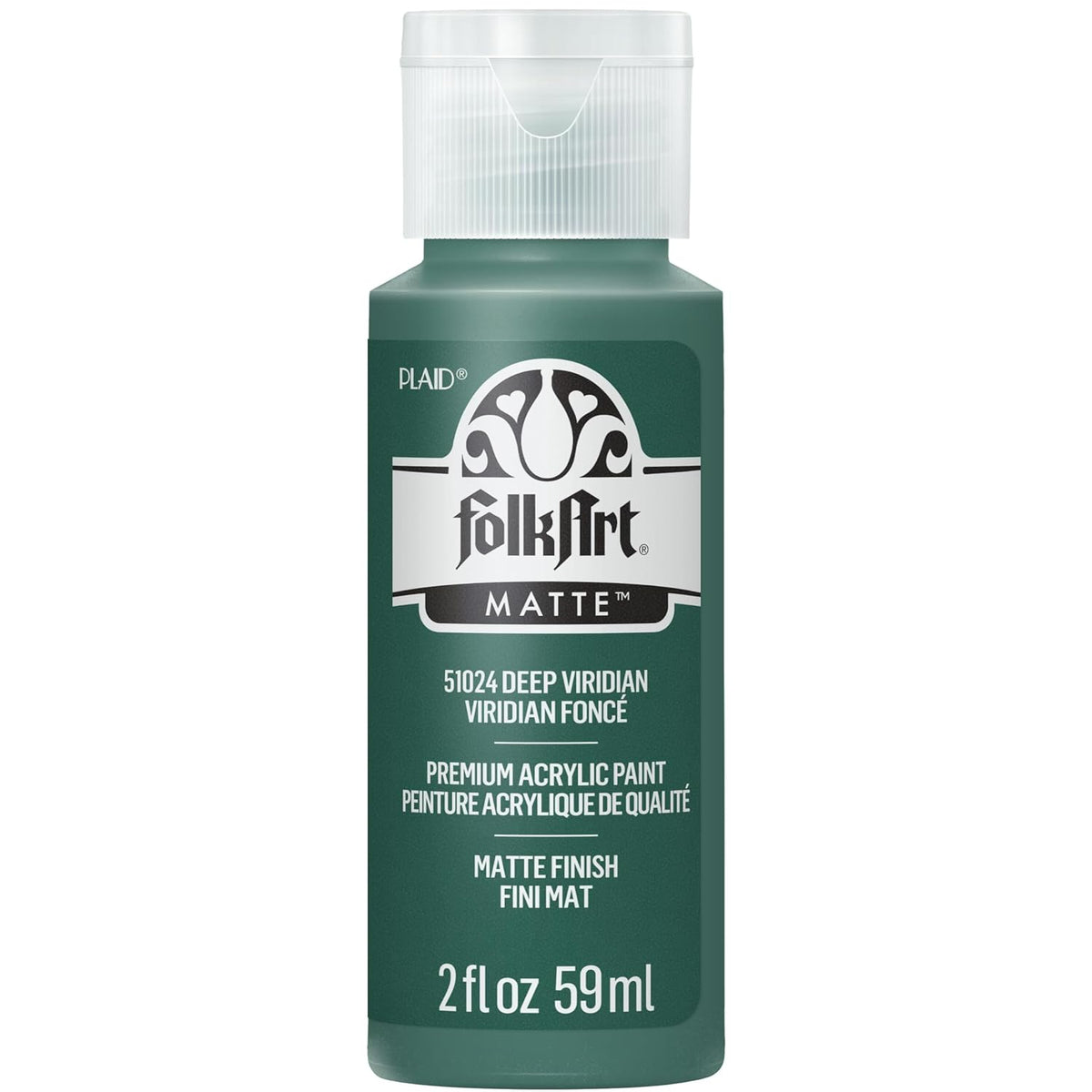FolkArt Acrylic Craft Paint, Deep Viridian 2 fl oz Premium Matte Finish Paint, Perfect For Easy To Apply DIY Arts And Crafts, 51024