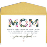 Heartfelt Mother'S Day Card, Mothers Day Card From Daughter Son, Birthday Card For Mom, Sweet Mothers Day Gift, Thankful For Everything You Are & All You Do