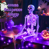 Purple Fairy Lights Outdoor Waterproof 9.8Ft 30 Led, Purple Halloween Lights Battery Operated With Timer For Indoor & Ou