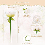 2 Bouquet 10 Heads Artificial Peony Silk Flower Leaf Home Office Wedding Party Festival Bar Decor (Cream White)