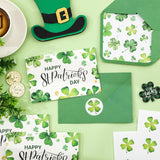 24Pcs Happy St. Patrick' S Day Cards Blank Note Cards With Envelopes Stickers Watercolor Green Shamrock Greeting Card For Irish Holiday, 4 X 6 Inch