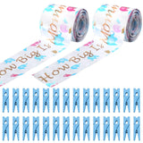 Baby Shower Games Set - Tummy Measuring Tape & Mini Clothespins, How Big Is Mommys Belly & Don'T Say Baby Games For Shower Party Favors (Blue)