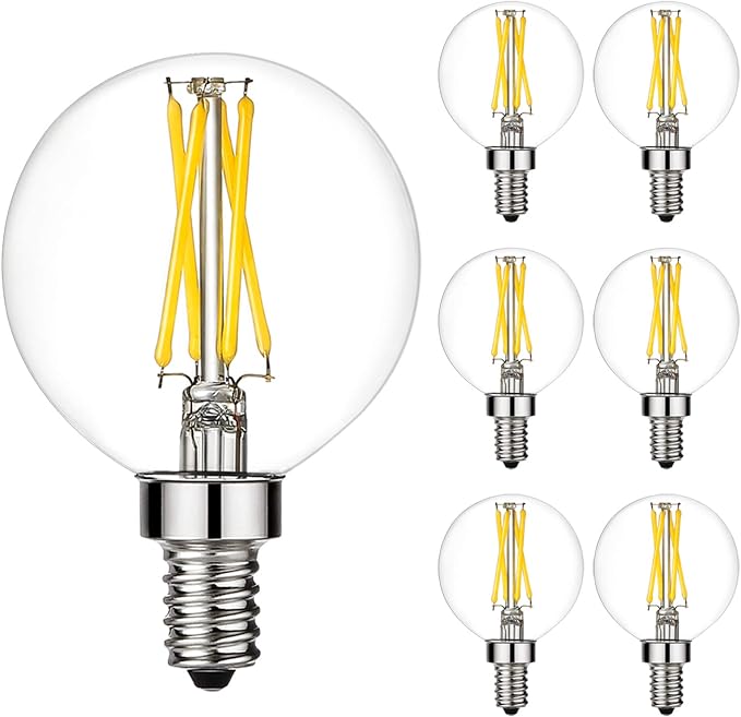 G16 E12 LED Bulb 40W Equivalent Candelabra Light Bulbs Daylight 5000K Clear Chandelier Bulb