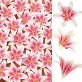 24Pcs 5.5" Large Fake Lilies Flower Heads With Realistic Stamens,24Pcs Pink Artificial Flower Heads, Bulk Silk Flowers For Crafts, Cake Decorating, Wedding Party Wreath, Home Decor