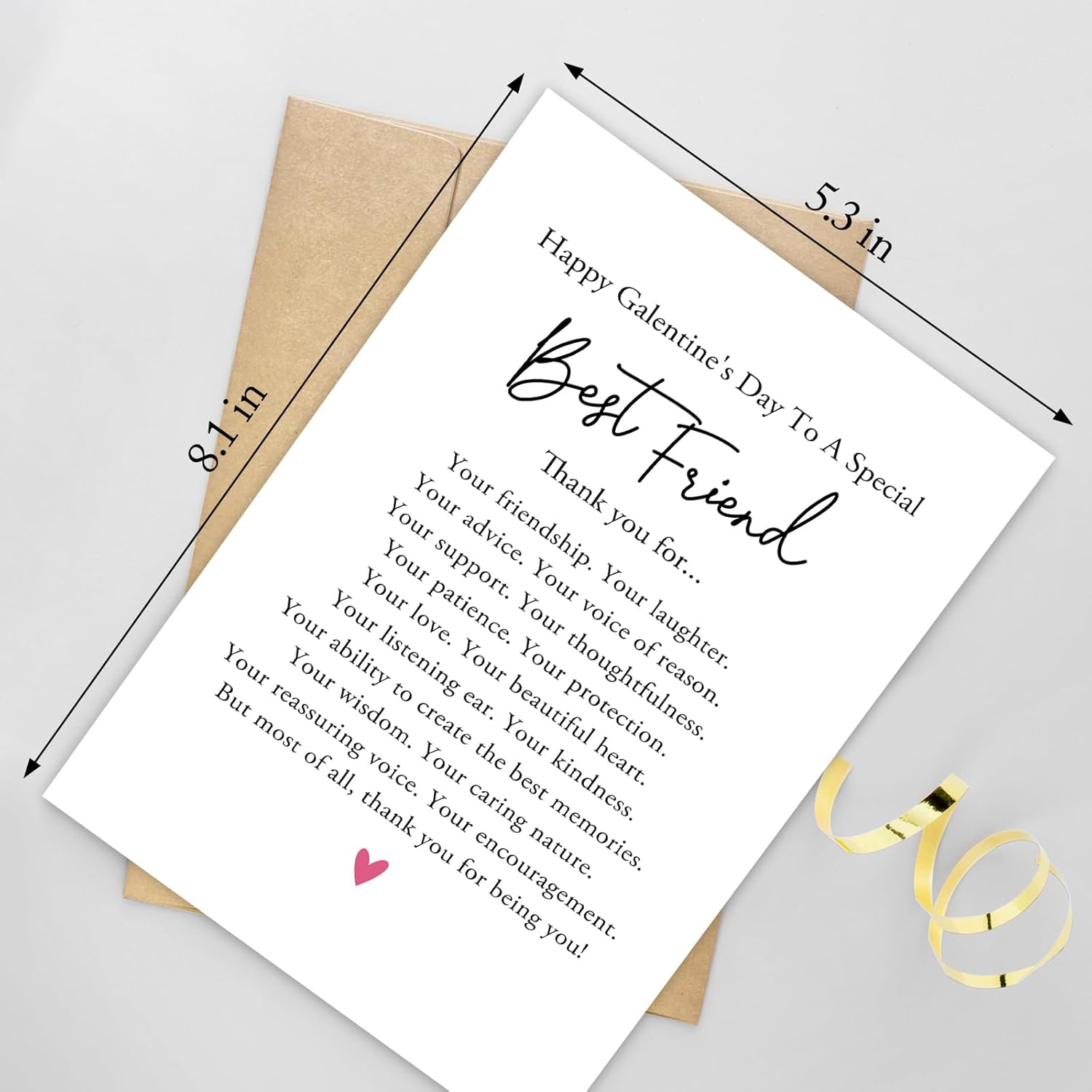 Galentine'S Day Card For Best Friend, Best Friend Galentines Day Card, Poem Valentine'S Day Card For Bestie Bff, Galentine'S Day Gifts For Friends, Happy Galentine'S Day To A Special Best Friend