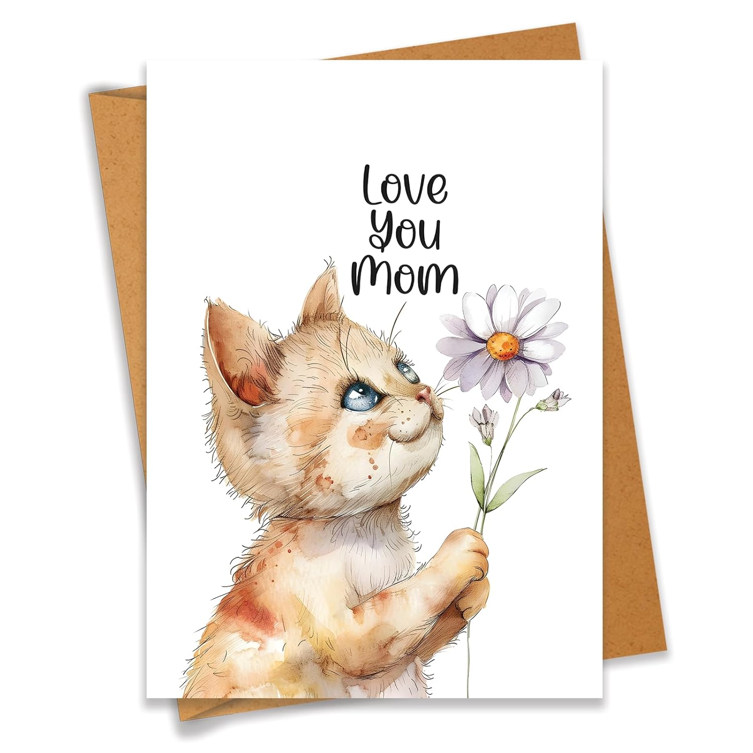 Love You Mom Happy Mother'S Day Birthday Card Gift For Mother Mom Mama Mommy Her - Size 4.7"X6.3" Blank Inside With Kraft Envelope