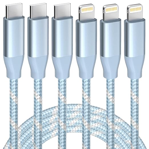 3 Pack Apple MFi Certified USB C to Lightning Cable 6FT Fast Charging Cord for iPhone 14 13 12 11 Pro Max iPad