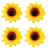 50Pcs 2.8" Artificial Silk Yellow Sunflower Heads Fabric Floral For Home Decoration Wedding Decor, Bride Holding Flowers,Garden Craft Art Décor (Ssunflower Heads 50Pcs - 2.8")
