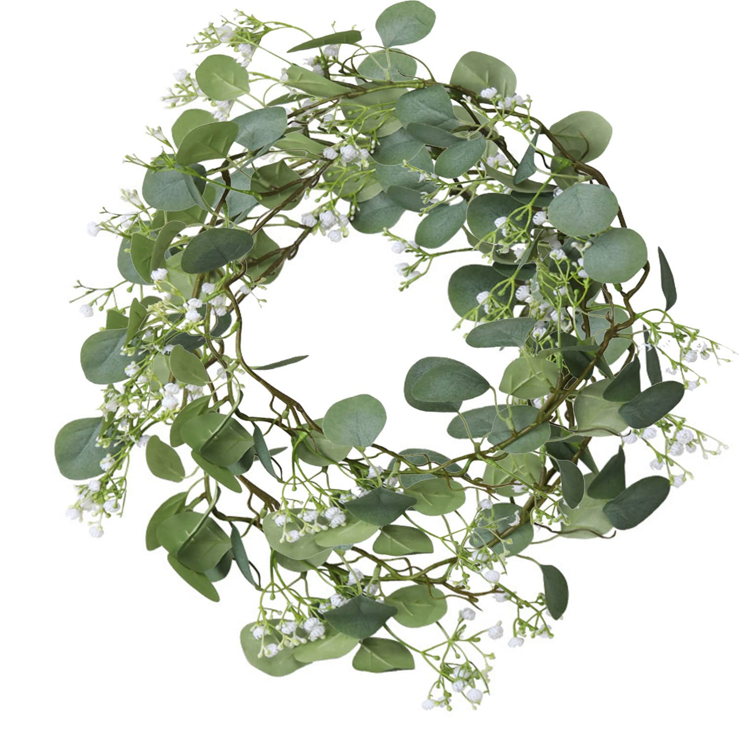 Artificial Eucalyptus Garland 4 Pack, Faux Babys Breath Flowers Gypsophila Vine 5.57Ft, Real Touch Hanging For Wedding Arch Party Home Decor Diy