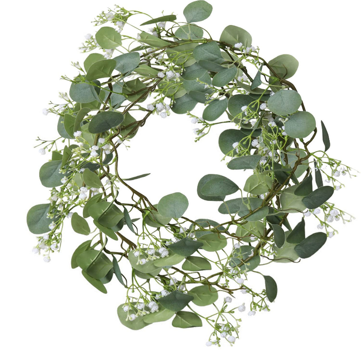 Artificial Eucalyptus Garland 4 Pack, Faux Babys Breath Flowers Gypsophila Vine 5.57Ft, Real Touch Hanging For Wedding Arch Party Home Decor Diy