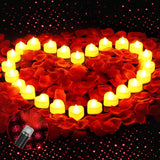 Romantic Decorations For Special Occasions - 2000Pcs Artificial Rose Petals & 24Pcs Led Candles, Star Night Light For Bedroom Hotel Decor, Date Night Ideas, Anniversary