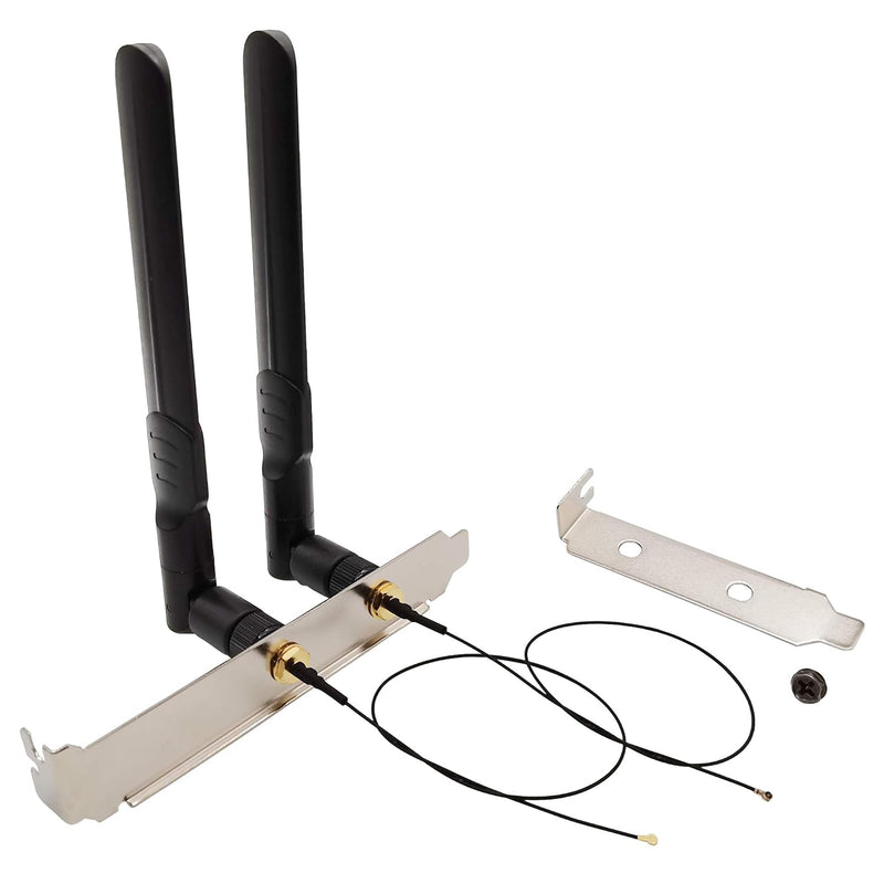 Wifi Antenna 8Dbi Rp-Sma Male 2.4Ghz 5.8Ghz Dual Band + 10In U.Fl Ipex Mhf4 To