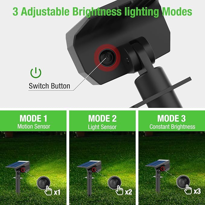 4 Pack 56 LED Solar Motion Sensor Spot Lights 2 in 1 Cool White Landscape Wall Lights