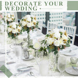 8 Bundles White Artificial Lily Rose Flowers Wedding Flower Bouquet Realistic Silk Flowers Faux Lily And Rose For Wedding Centerpieces Flower Arrangement Home Decor