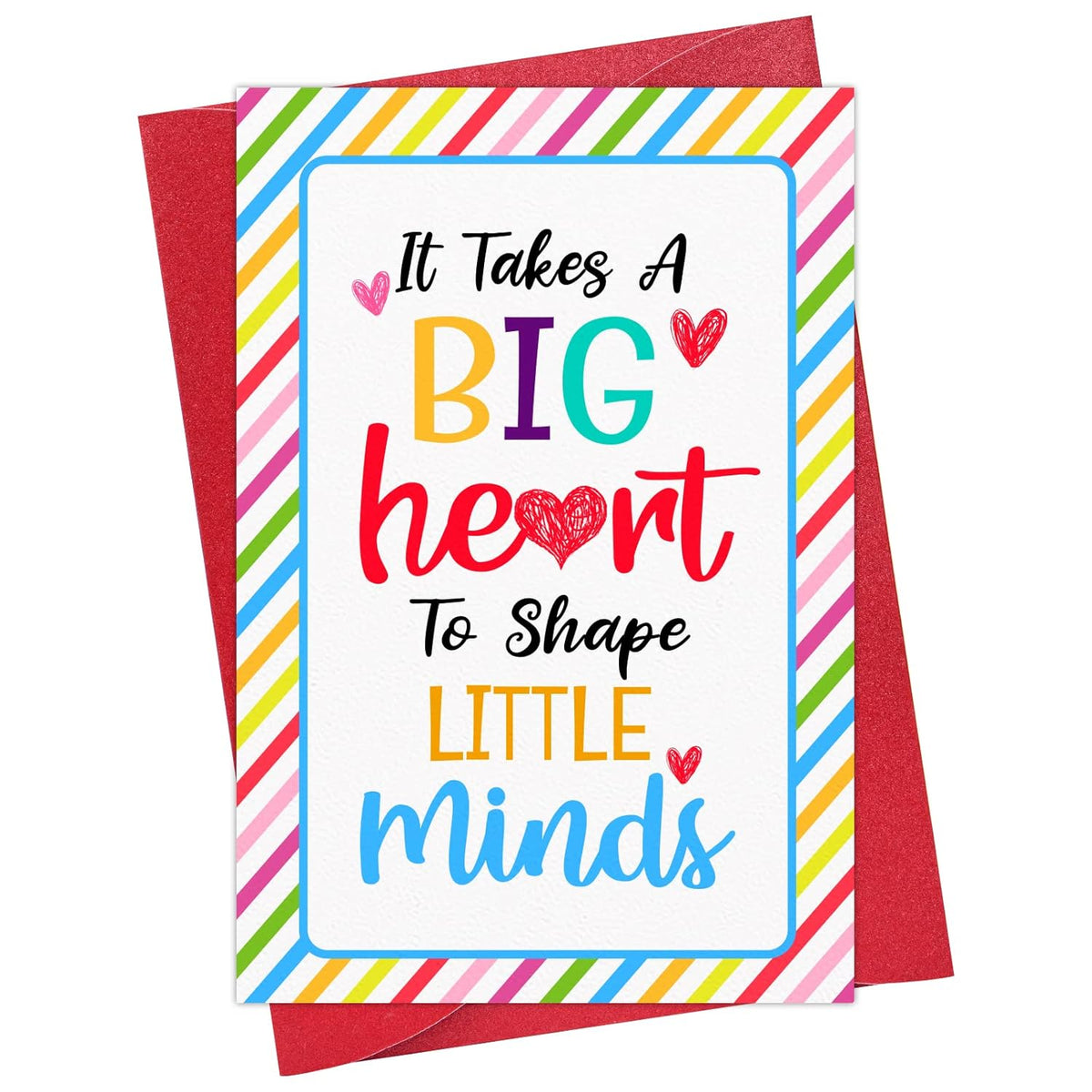 Teacher Valentine Card - Teacher Appreciation Card For Women - Graduation End Of Year Teacher Gift Card For Daycare Preschool Elementary Teachers From Students