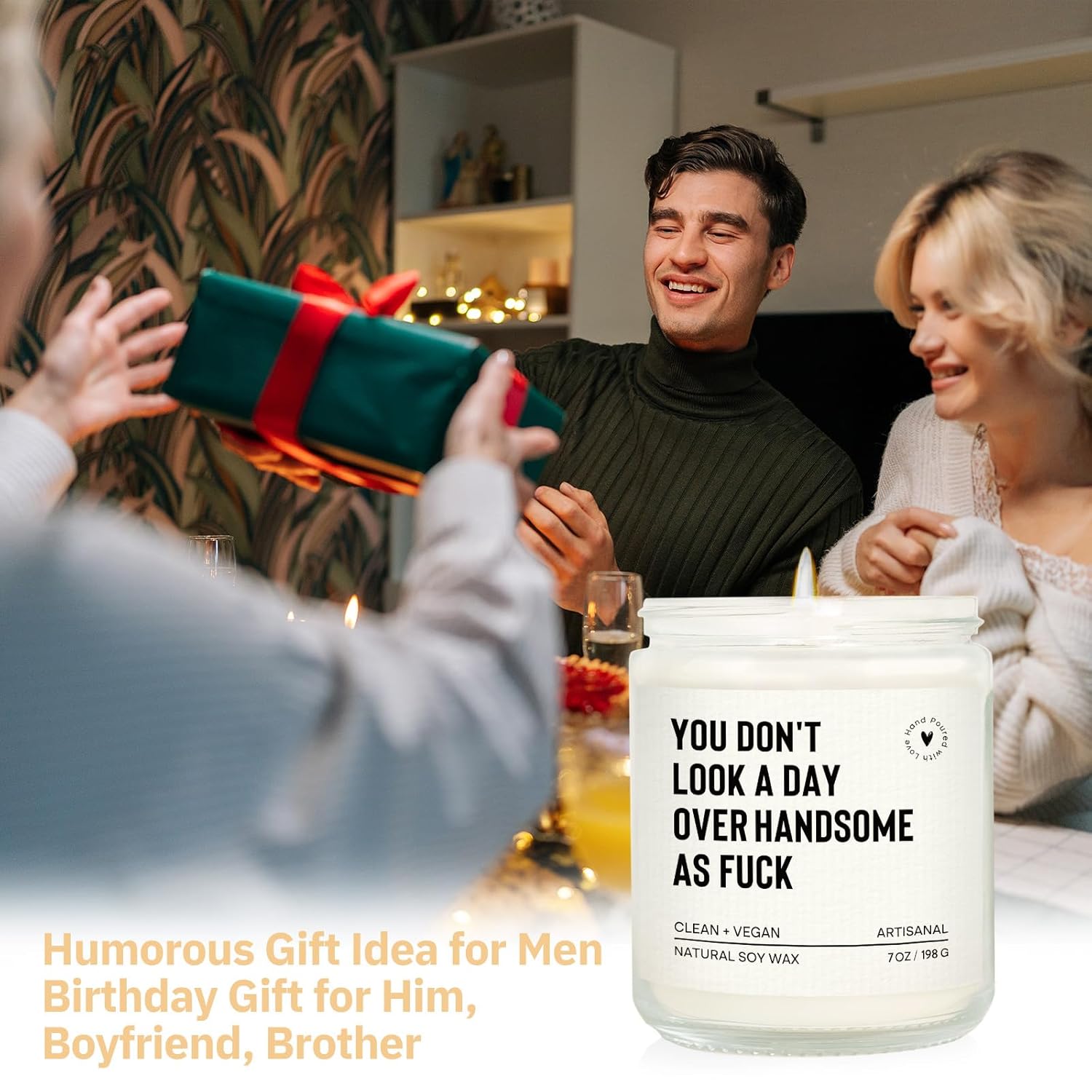 Valentines Day Gifts For Him Boyfriend Husband, Funny Birthday Gifts For Men Brother Friend, Romantic Anniversary Present For Men Boyfriend Husband Fiance, Lavender Candle(7Oz)