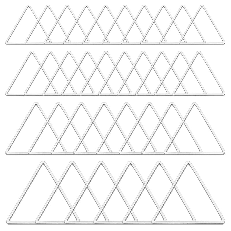 70Pcs Triangle Earring Beading Hoop,4Sizes Silver Earring Bead Connector Links