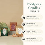 Paddywax Vista Scented Candle with Lid in Reusable Tonal Glass Jar, Clean-Burn 2-Wick Soy Candle with Approx. 84 Hour Burn Time, Decorative Gift Candles for Home, Tobacco & Patchouli, 12 oz