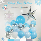 Winter Snowflake Balloon Garland Arch Kit 126Pcs Blue White Silver With Foil Star Snowflakes Mylar Balloons For Winter Wonderland 1St Birthday Baby Shower Christmas New Year Party Decorations