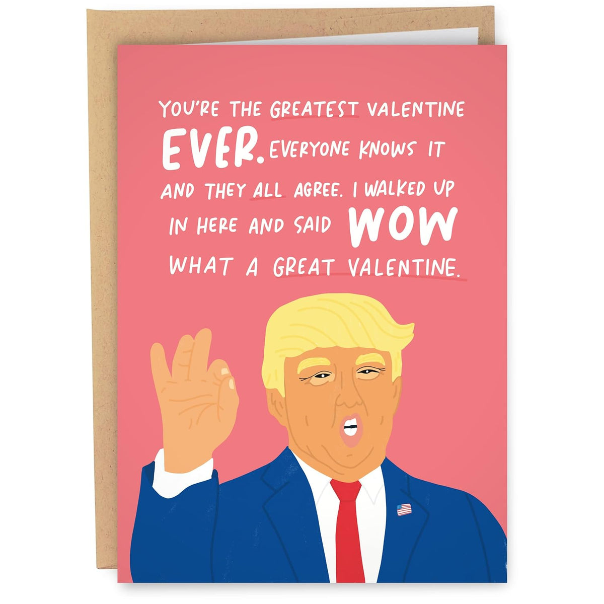 Donald Trump Funny Valentine'S Day Card For Men Women Him Her | Funny Vday Card For Husband Wife | Trump Greatest Valentine Ever Card