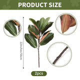 2Pcs Magnolia Artificial Leaves Branches 22" Faux Magnolia Leaves With Stems Fake Artificial Greenery For Wedding Home Indoor Decor Diy Craft Flower Arrangement