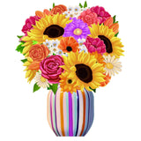 Pop Up Greeting Cards For Women - Paper Sunflower Flower Bouquet 3D Popup Birthday Card, Anniversary Card, Get Well Gifts For Mother From Daughter And Son