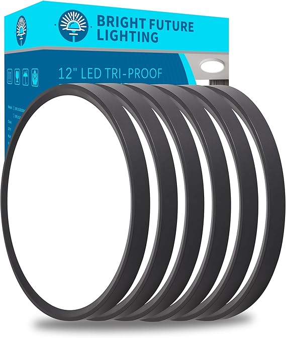 6 Pack 12 Inch Black LED Ceiling Lights 2520LM 3CCT Super Slim Flush Mount Fixtures