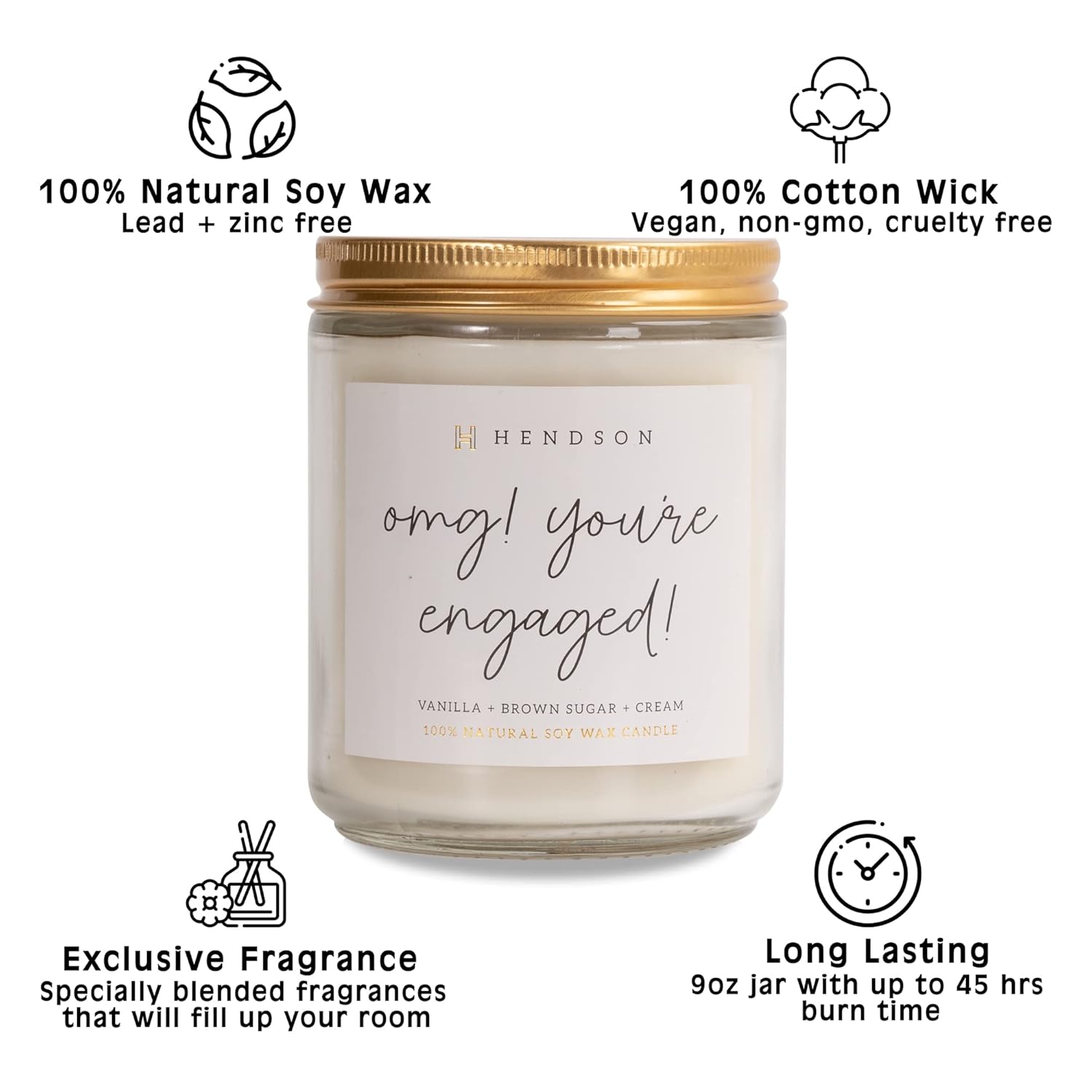Engagement Gifts For Women - Wedding Candle, Bridal Shower, Bachelorette Party Gift For Bride To Be - Engaged Couple Fiance, Couples Gift - Omg Youre Engaged Candles