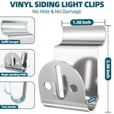 Heavy Duty Vinyl Siding Hooks 15 Pack, Stainless Steel Siding Clip For Hanging Outdoor Decor, No Hole Siding Hooks For Hanging Lights Wreath Christmas Decor