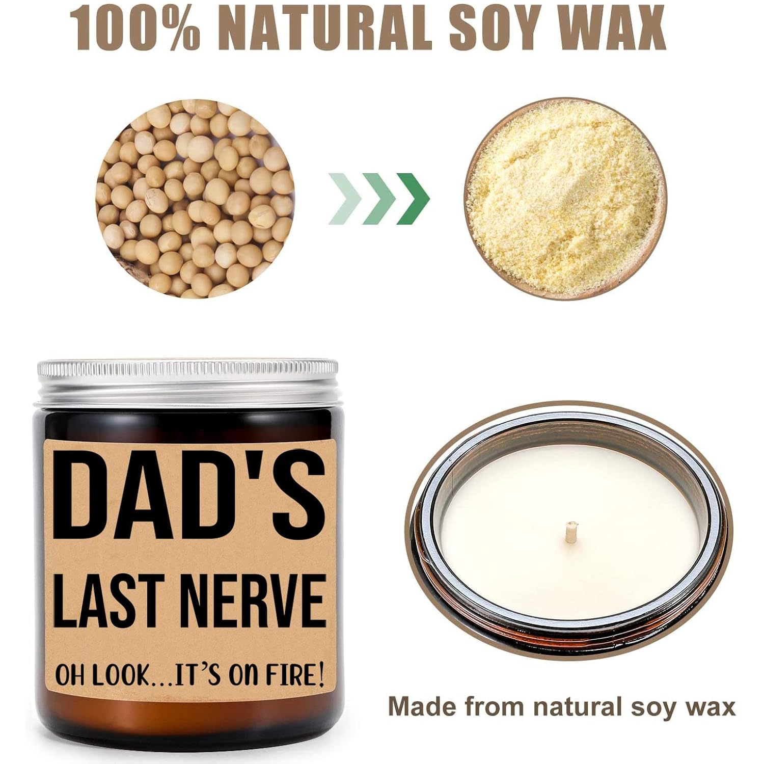 Dad'S Last Nerve Candle - Personalized Gift For Dad - Funny Gift For Dad - Dad Gifts - Birthday Gift For Dad