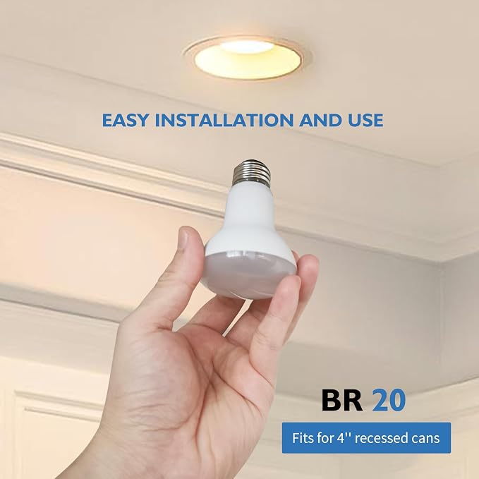 BR20 LED Light Bulb 100W Equivalent Dimmable Soft White 2700K 10 Pack