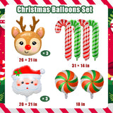 Santa Claus Foil Party Balloons, Merry Christmas Balloons, Elk Christmas Ballons For New Year Eve Holiday Festival Birthday Party Decorations (Elk & Santa Claus)