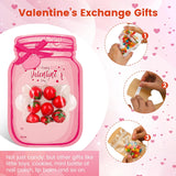 Valentines Day Cards For Kids Classroom – 50 Pack Candy Jar Colorful Valentine Cards With Treat Bags, Cute Kids Exchange Cards For School Activities & Parties (Candy Not Included)
