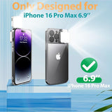 iPhone 16 Pro Max Clear Case with Built In LED Selfie Light for TikTok Streaming Makeup and Video Recording
