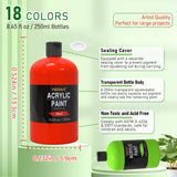 Large Acrylic Paint Set (8.45Oz / 250Ml) Bulk Acrylic Paint Bulk Art Supplies For Canvas Painting
