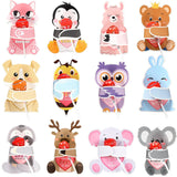 48 Pieces Valentine‘S Day Cards With Animal Designs Kids Gifts Valentine Greeting Cards Lollipop Holder Koala Dog Candy Valentine School Class Exchange Party Favors