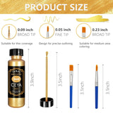 Liquid Gold Leaf Paint,Alcohol-Based 50Ml/1.69Oz Acrylic Metallic Gloss Non Toxic Fast Drying Gold Paint For Woods, Metal, Plastic, Canvas, Appliance, Furniture Scratch Antique Repair Art Handcrafts