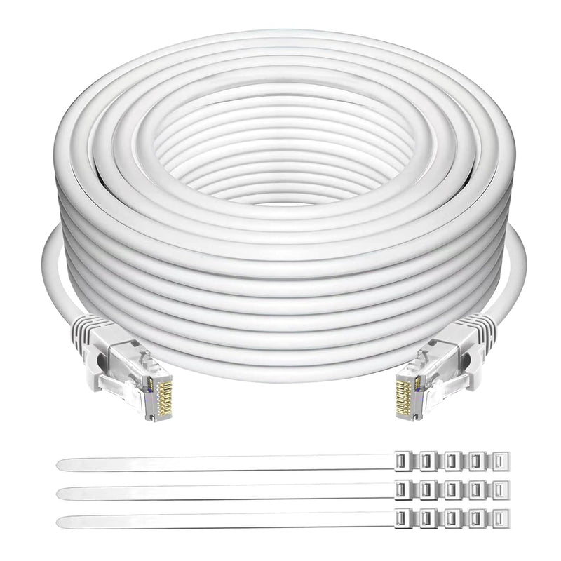 Cat 6 Ethernet Cable 150 Ft-White, High Speed Internet Cable (6 Colors For Sel