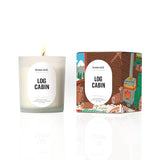 Log Cabin Scented Candle – 13.75 Oz Non-Toxic, Natural Soy Wax In Cozy Amber & Smooth Tonka Bean Scent, Organic Cotton Wick, 60-Hour Burn, Engagement Gifts For Couples In Reusable Jar