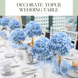 6 Bundles 30 Heads Hydrangea Silk Flowers Large Artificial Hydrangea Flowers Heads With 18.5'' Long Stems Faux Hydrangea Bouquets For Home Table Centerpieces Wedding Party Decoration(Blue)