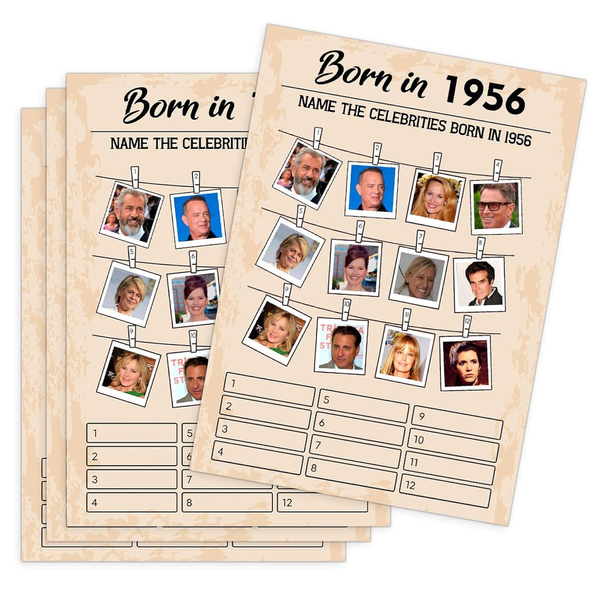 70Th Birthday Party Games, Born In 1956 Games, Birthday Party Supplies For Adults, Fun 1956S Party Game?Pack Of 30 Cards