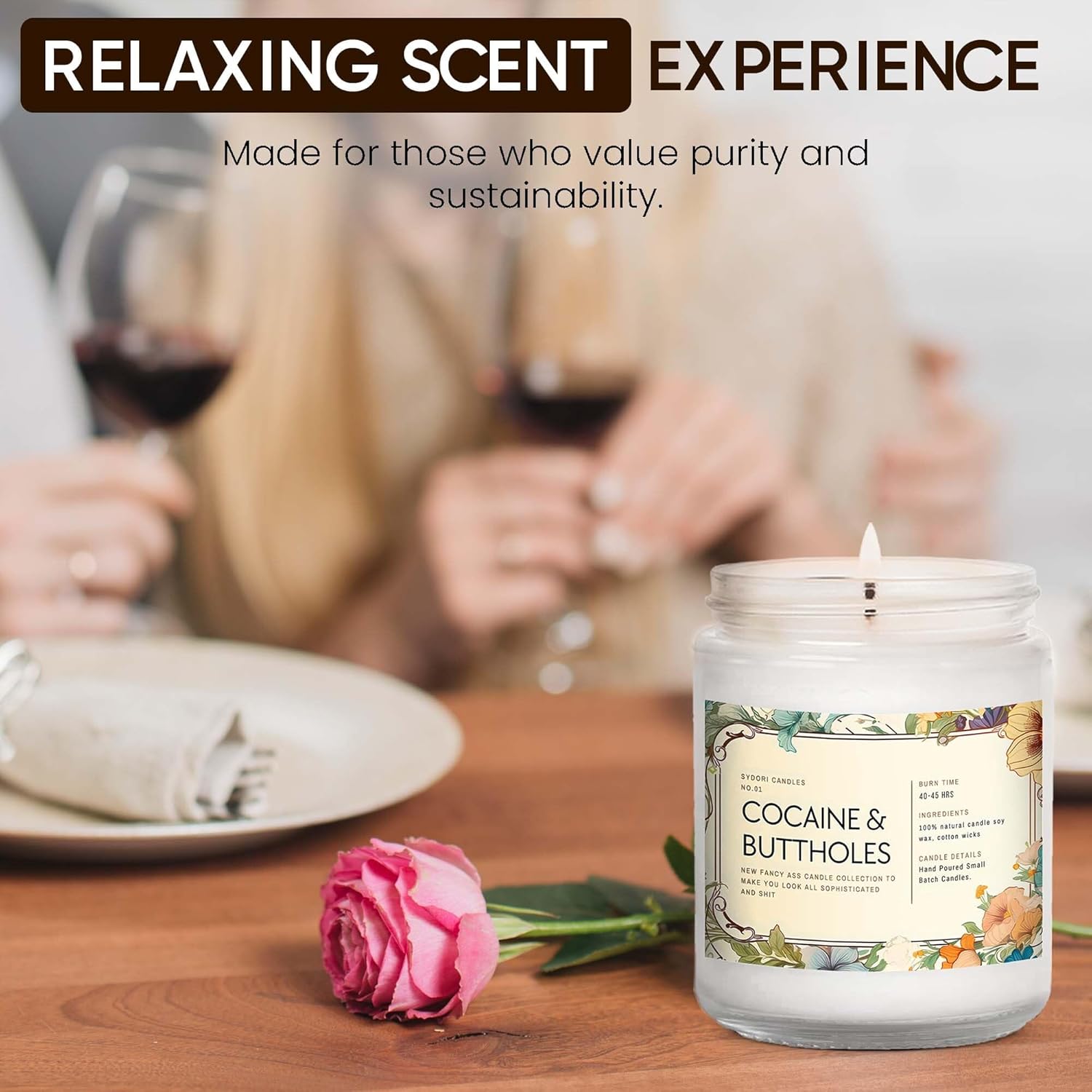 Funny Scented Candle – Sophisticated Af Lavender Candle – Gag Gift For Men, Women, Roommates, Coworkers – Housewarming, New Home, New Apartment, Dorm – 7Oz Hand-Poured Soy Wax