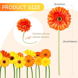 20 Pcs Orange Gerbera Daisy Faux Artificial Daisies Flower Bouquet Fake African Daisy Flower For Wedding Bridal Bouquet Party Home Kitchen Table Centerpiece (Orange)
